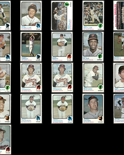 21-Card Lot Vintage 1973 Topps Baltimore Orioles | MLB Baseball Trading Cards