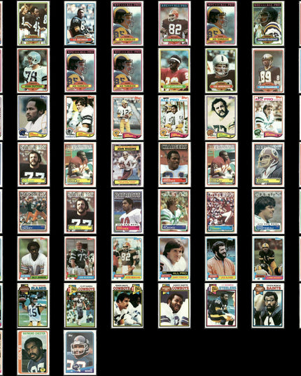 59-Card Lot Vintage 1980s Topps Football | NFL Football Trading Cards Team Lot