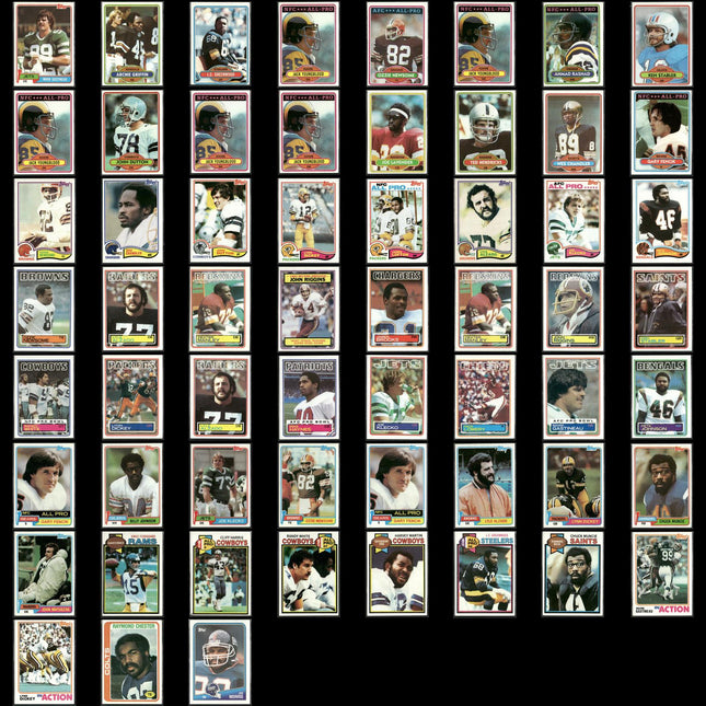 59-Card Lot Vintage 1980s Topps Football | NFL Football Trading Cards Team Lot