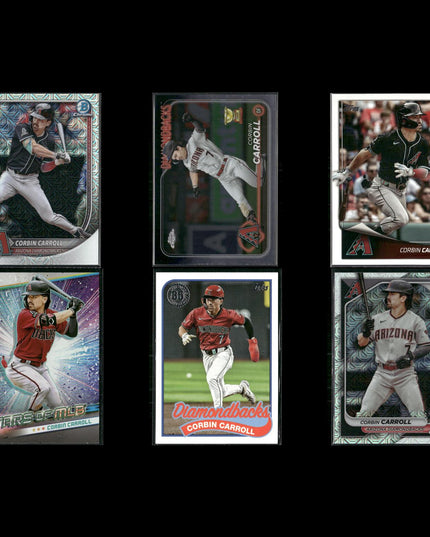 Corbin Carroll 6-Card Lot Arizona D-Backs 2023 NL ROY Rookie
