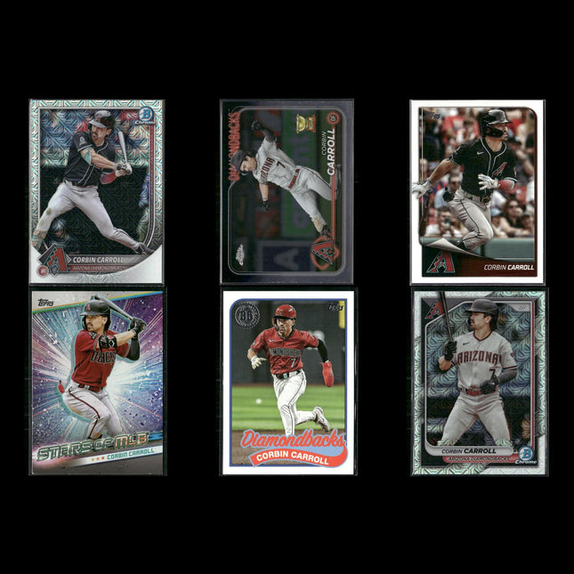 Corbin Carroll 6-Card Lot Arizona D-Backs 2023 NL ROY Rookie
