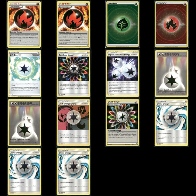 14-Card Lot Pokémon Special Energy Cards | TCG Trading Cards NM Holo Foil Lot