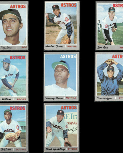 8-Card Lot Vintage 1970 Topps Houston Astros | MLB Baseball Trading Cards Topps