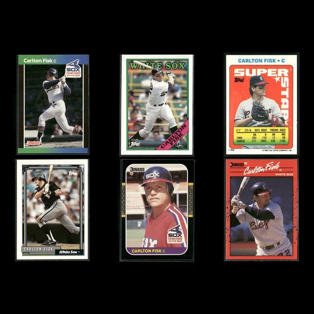 Carlton Fisk 6-Card Lot Red Sox “Pudge” HOF Classic Cards
