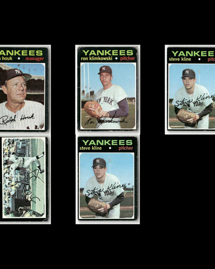 5-Card Lot Vintage 1971 Topps New York Yankees | MLB Baseball Trading Cards