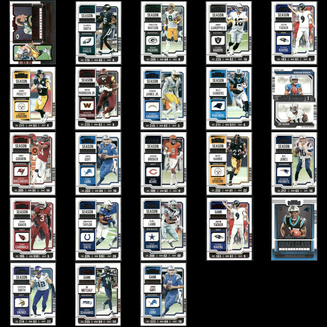 2023 Panini Contenders Football Lot (23) Stars, RCs, Inserts, Parallels
