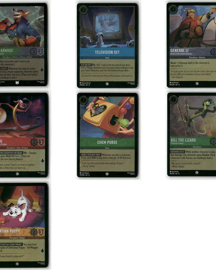 Foil Lot 14 Cards, Reign of Jafar, Disney Lorcana Set 8 Assorted Characters