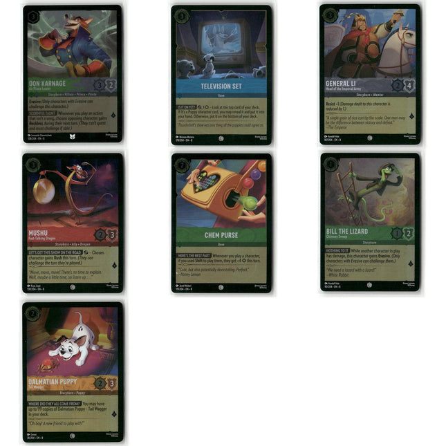 Foil Lot 14 Cards, Reign of Jafar, Disney Lorcana Set 8 Assorted Characters