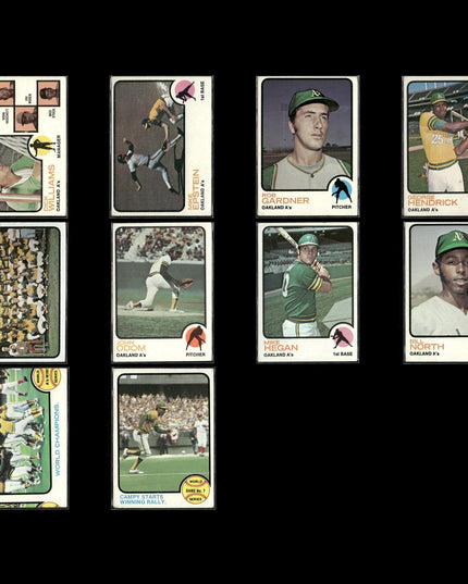 10-Card Lot Vintage 1973 Topps Oakland Athletics | MLB Baseball Trading Cards