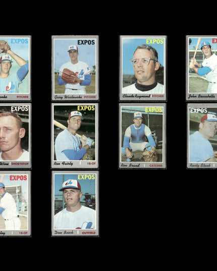 10-Card Lot Vintage 1970 Topps Montreal Expos | MLB Baseball Trading Cards Topps