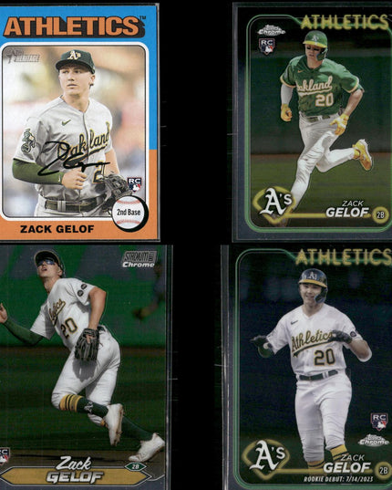 Zack Gelof 4-Card Lot Oakland A’s Rookie 2B Power Hitter