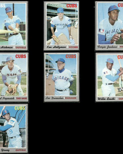 7-Card Lot Vintage 1970 Topps Chicago Cubs | MLB Baseball Trading Cards Team Lot