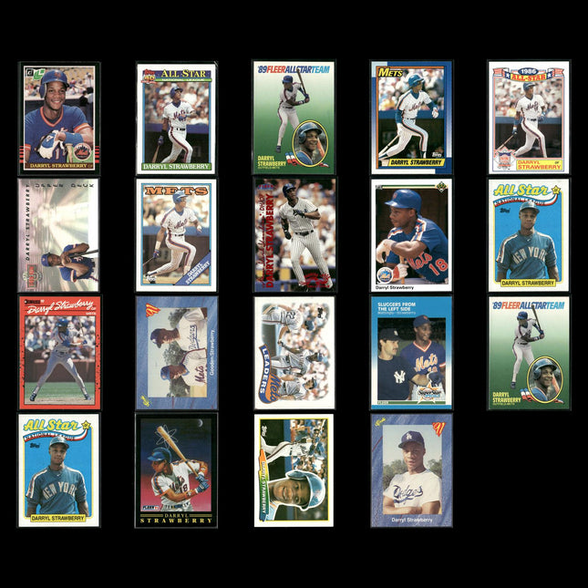 Darryl Strawberry Baseball Lot (19 Cards) Star Player Cards