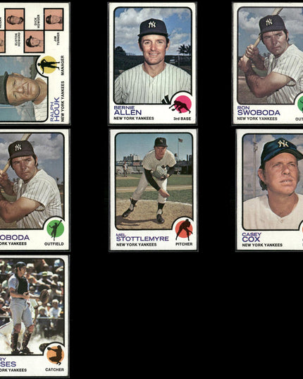 7-Card Lot Vintage 1973 Topps New York Yankees | MLB Baseball Trading Cards Topps