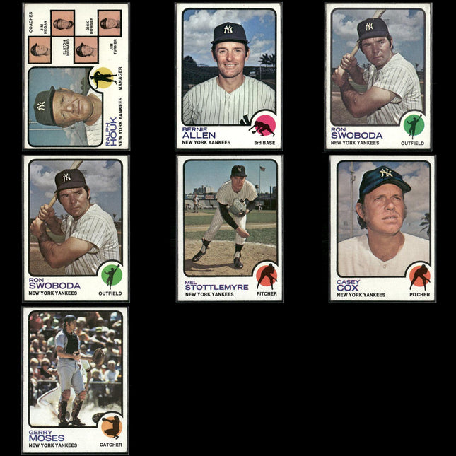 7-Card Lot Vintage 1973 Topps New York Yankees | MLB Baseball Trading Cards Topps