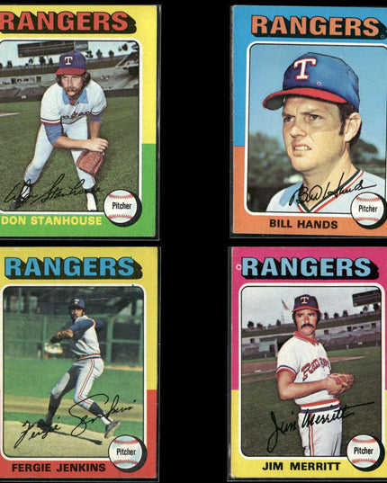 4-Card Lot Vintage 1975 Topps Texas Rangers | MLB Baseball Trading Cards Topps