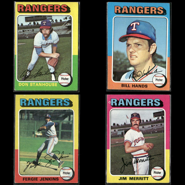 4-Card Lot Vintage 1975 Topps Texas Rangers | MLB Baseball Trading Cards Topps
