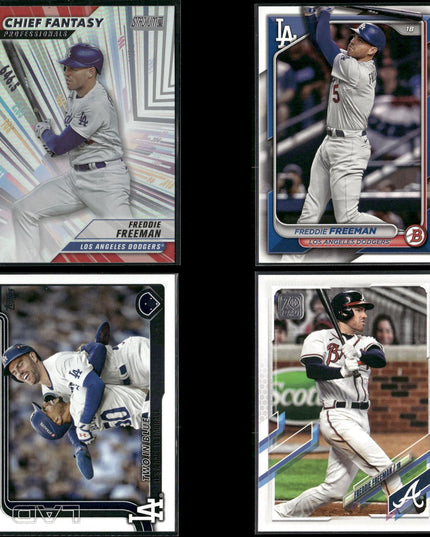 Freddie Freeman 4-Card Lot Dodgers Gold Glove 1B Star