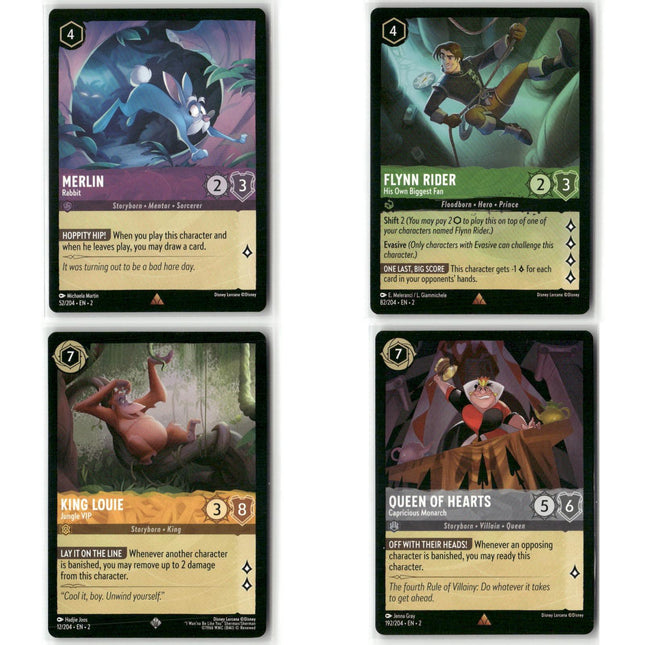 Rare + Super Rare 4 Card Lot, Rise of the Floodborn Disney Lorcana Set 2