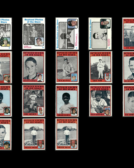 18-Card Lot Vintage 1972–73 Topps Boyhood Photos | MLB Baseball Trading Cards