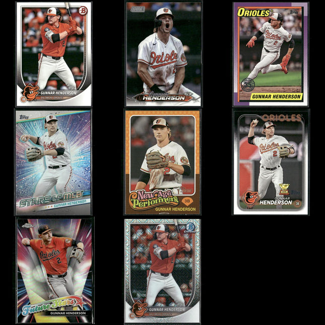Gunnar Henderson 8-Card Lot Baltimore Orioles Rookie Star