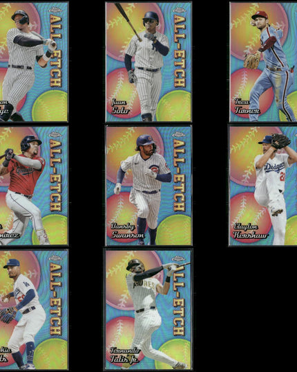 2024 Topps Chrome All-Etch Insert Cards Lot (8) Refractor Style MLB Inserts