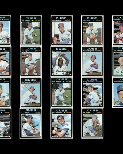 19-Card Lot Vintage 1971 Topps Chicago Cubs | MLB Baseball Trading Cards Vintage