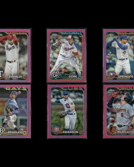 2024 Topps Chrome Pink Refractors Lot (6) Stars – Springer, Swanson, More