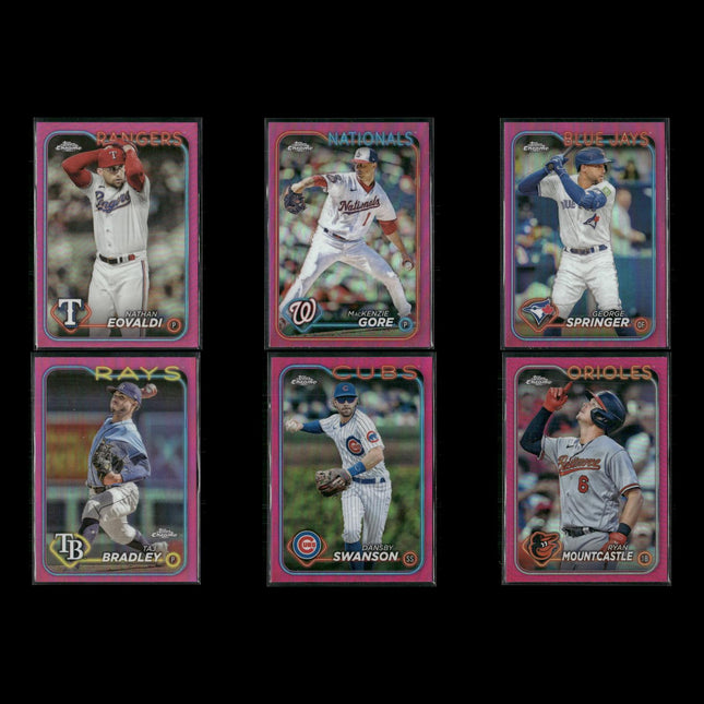 2024 Topps Chrome Pink Refractors Lot (6) Stars – Springer, Swanson, More