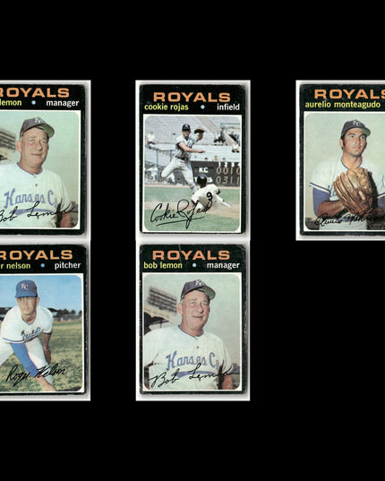 5-Card Lot Vintage 1971 Topps Kansas City Royals | MLB Baseball Trading Cards