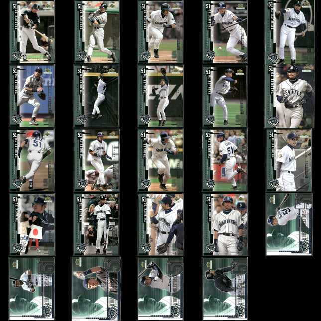 Ichiro Suzuki 2001 Upper Deck Tribute to 51 Lot (24) Inserts Mariners