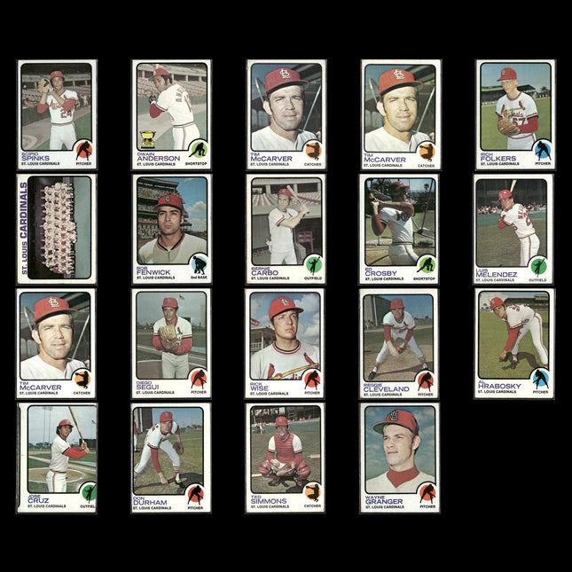 19-Card Lot Vintage 1973 Topps St. Louis Cardinals | MLB Baseball Trading Cards