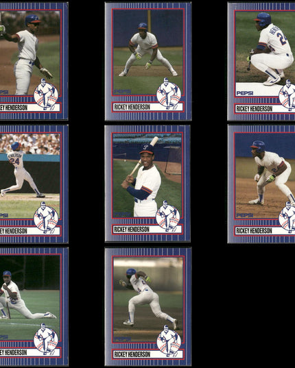Rickey Henderson 8-Card Lot A’s Pepsi Promo HOF Cards