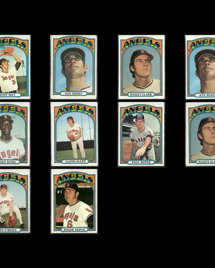 10-Card Lot Vintage 1972 Topps California Angels | MLB Baseball Trading Cards