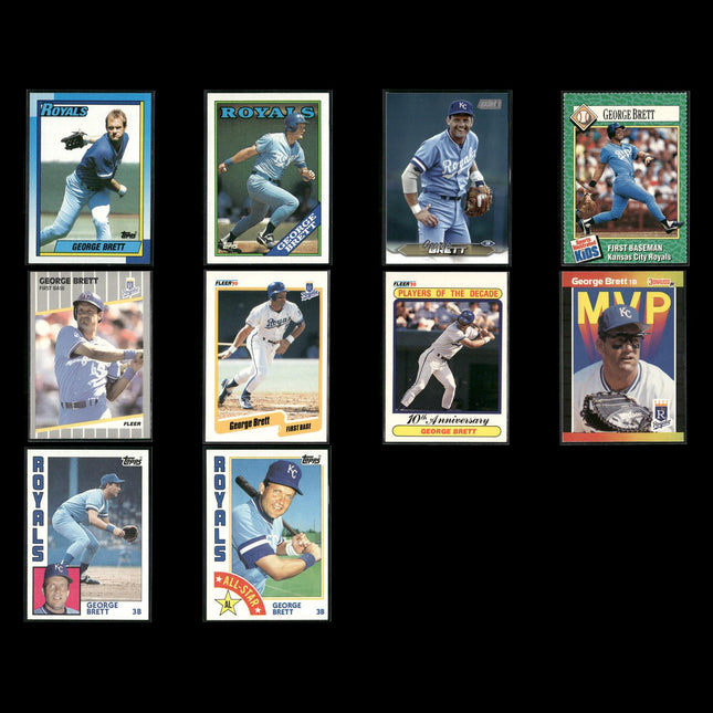 George Brett 10-Card Lot KC Royals HOF 3B 1980 MVP Legend