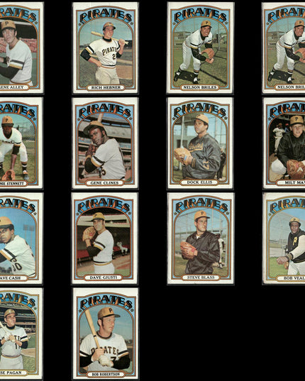 1972 Topps Pittsburgh Pirates Team Lot (14 Cards) Vintage Baseball MLB
