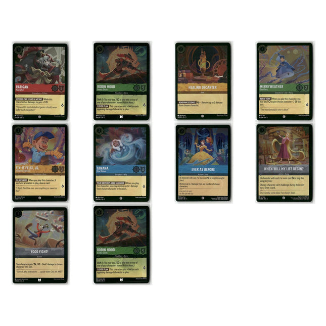 Foil Lot 10 Cards, Shimmering Skies, Disney Lorcana Set 5 Assorted Characters