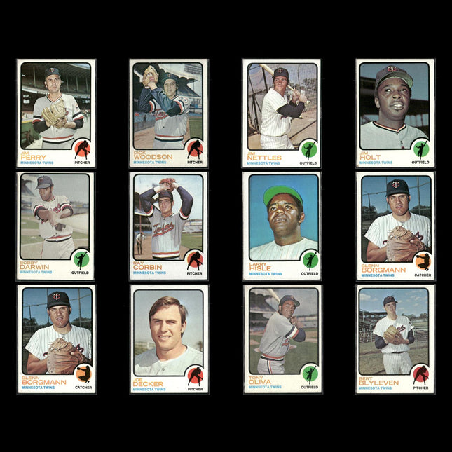 12-Card Lot Vintage 1973 Topps Minnesota Twins | MLB Baseball Trading Cards