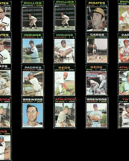 1971 Topps Baseball Lot (21) w/ Ted Simmons RC, Bill Mazeroski, Lee May Stars