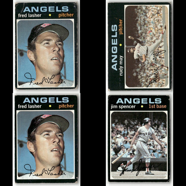 4-Card Lot Vintage 1971 Topps California Angels | MLB Baseball Trading Cards