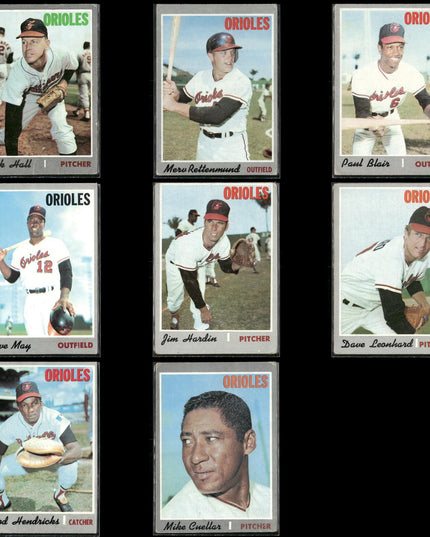 8-Card Lot Vintage 1970 Topps Baltimore Orioles | MLB Baseball Trading Cards