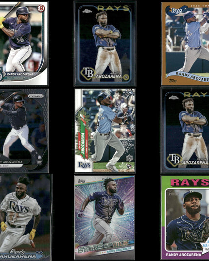 Randy Arozarena 9-Card Lot Tampa Bay Rays Playoff Star WBC Hero
