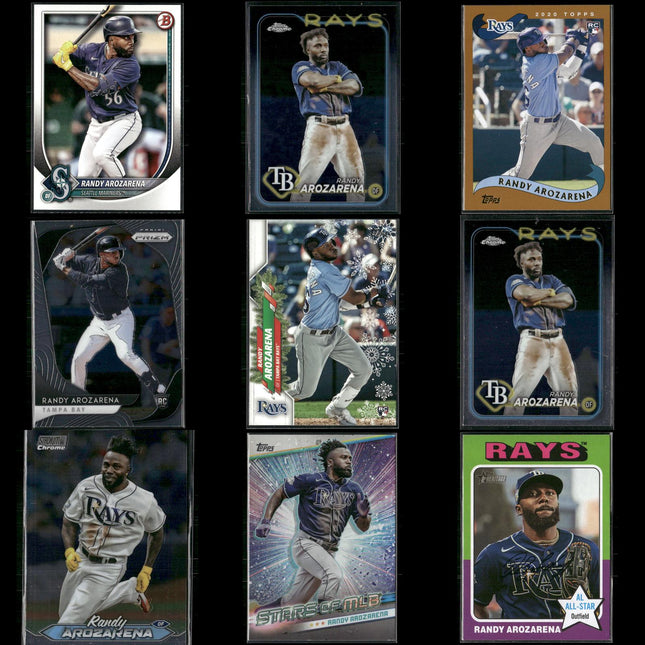 Randy Arozarena 9-Card Lot Tampa Bay Rays Playoff Star WBC Hero