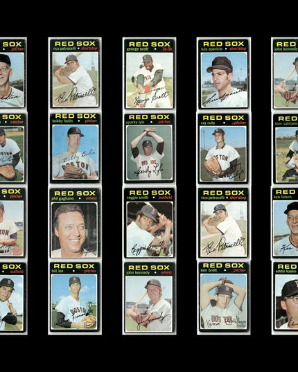 20-Card Lot Vintage 1971 Topps Boston Red Sox | MLB Baseball Trading Cards