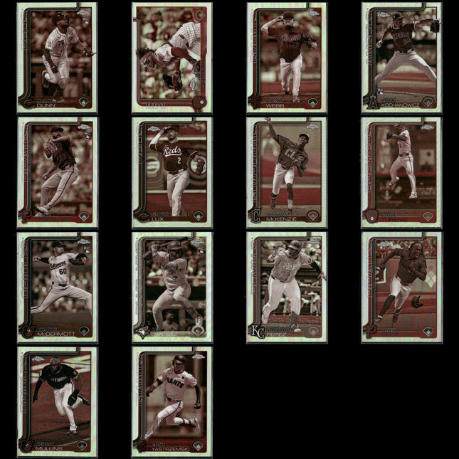 2025 Topps Chrome Sepia Refractors Lot (14) w/ Oneil Cruz, Triston McKenzie, Lux