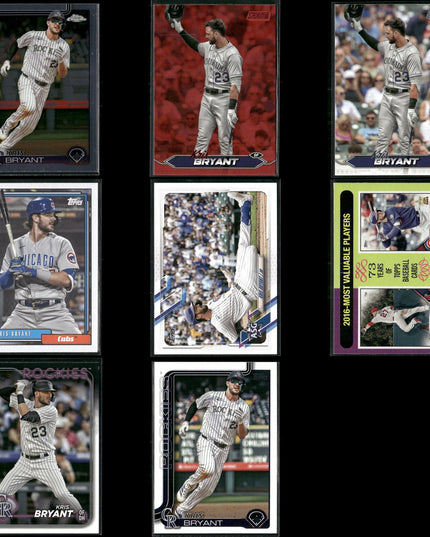 Kris Bryant 8-Card Lot Chicago Cubs 2016 MVP Rookie of Year