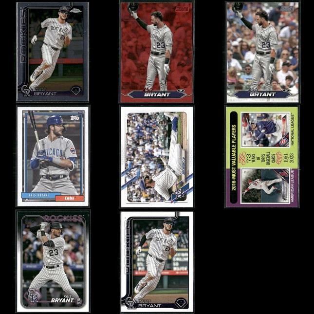 Kris Bryant 8-Card Lot Chicago Cubs 2016 MVP Rookie of Year