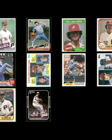 Steve Carlton 10-Card Lot Phillies HOF Lefty 4x Cy Young