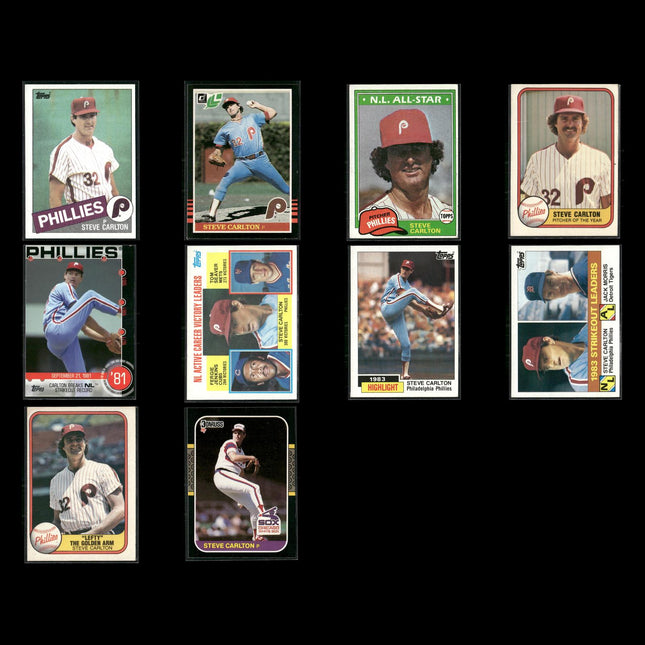 Steve Carlton 10-Card Lot Phillies HOF Lefty 4x Cy Young