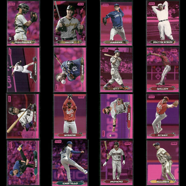 2024 Topps Stadium Club Pink Parallel Cards Lot (16) MLB Inserts RCs